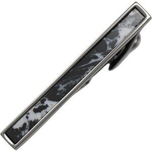 Black marble stone tie clip for men 2 inch tie bar with gift box formal wear